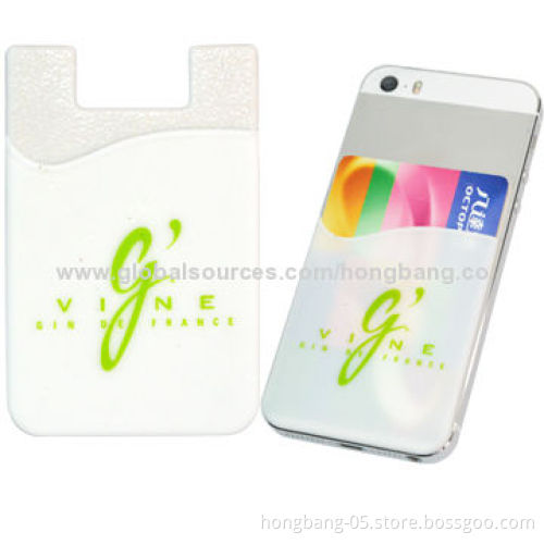 3M Sticky Mobile Phone Wallets, Custom Logo with Silkscreen Printing